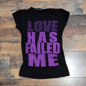 Wet Seal Black Tee with Purple Graphic